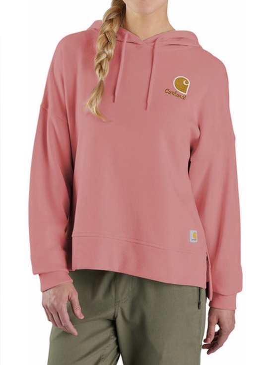 Carhartt Tops - 💓 Carhartt French Terry Midweight Hoodie Size Large Oversized Pink